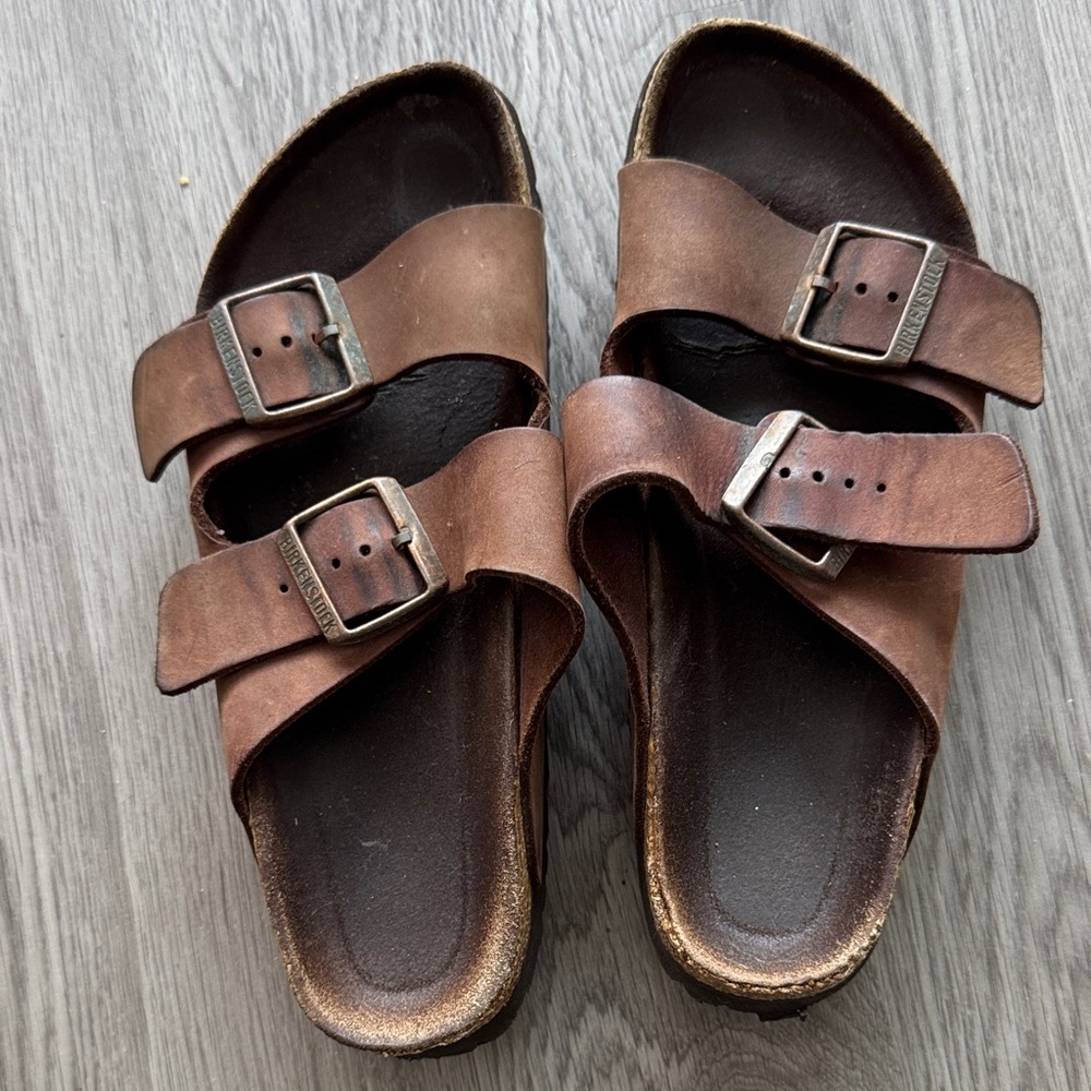 Birkenstock Rustic Brown Leather Sandals